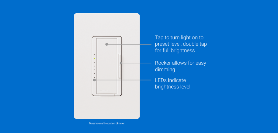 Product image of the multi-location dimmer with feature descriptors.